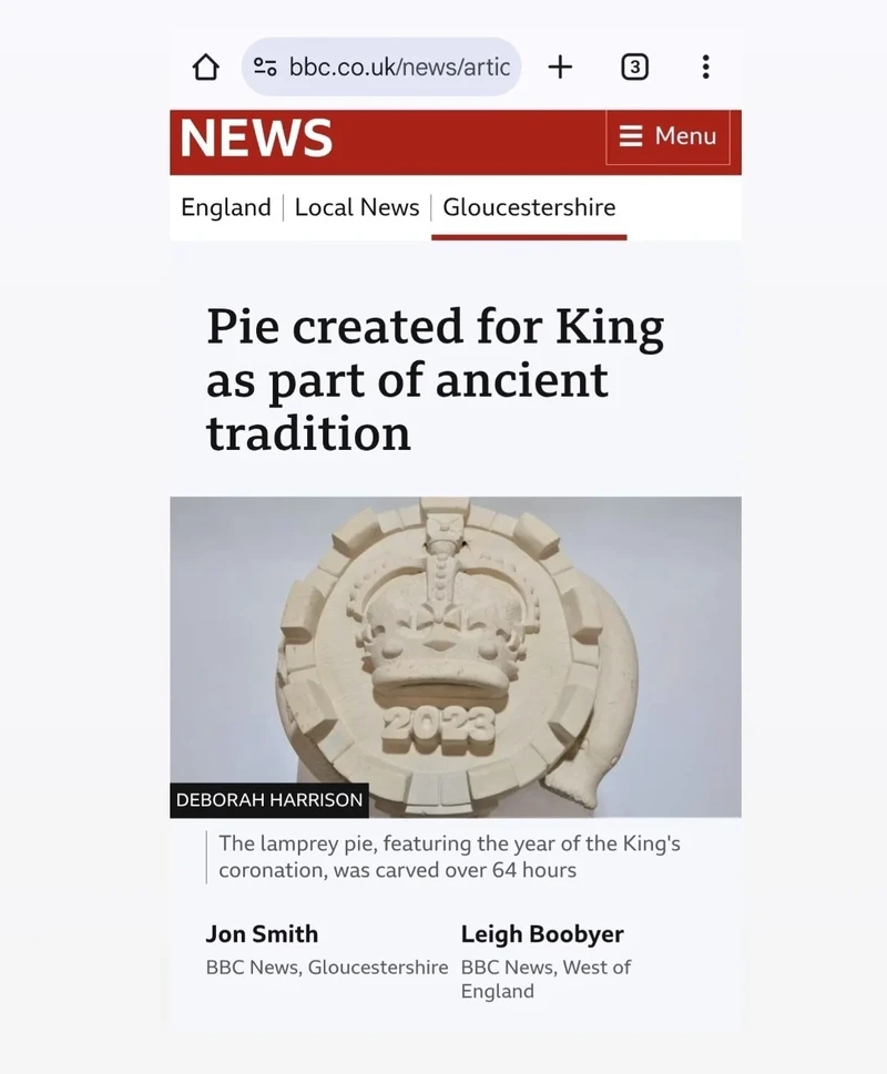 BB News Gloucestershire Deborah Harrison Lamprey Pie