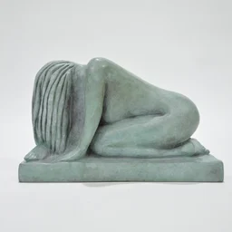 Weeping Lady in Green Bronze