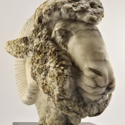 Ram alabaster on slate stone carving